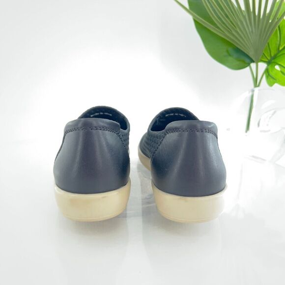 Ecco Women's Soft 2.0 Slip On Shoe Size 37 6 Black Fabric Casual Flat Stretchy - Picture 4 of 13